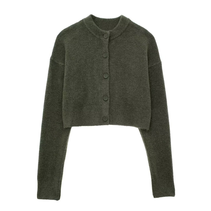 Damen Kurzpullover mit knopfbeschichtetem Design Drune