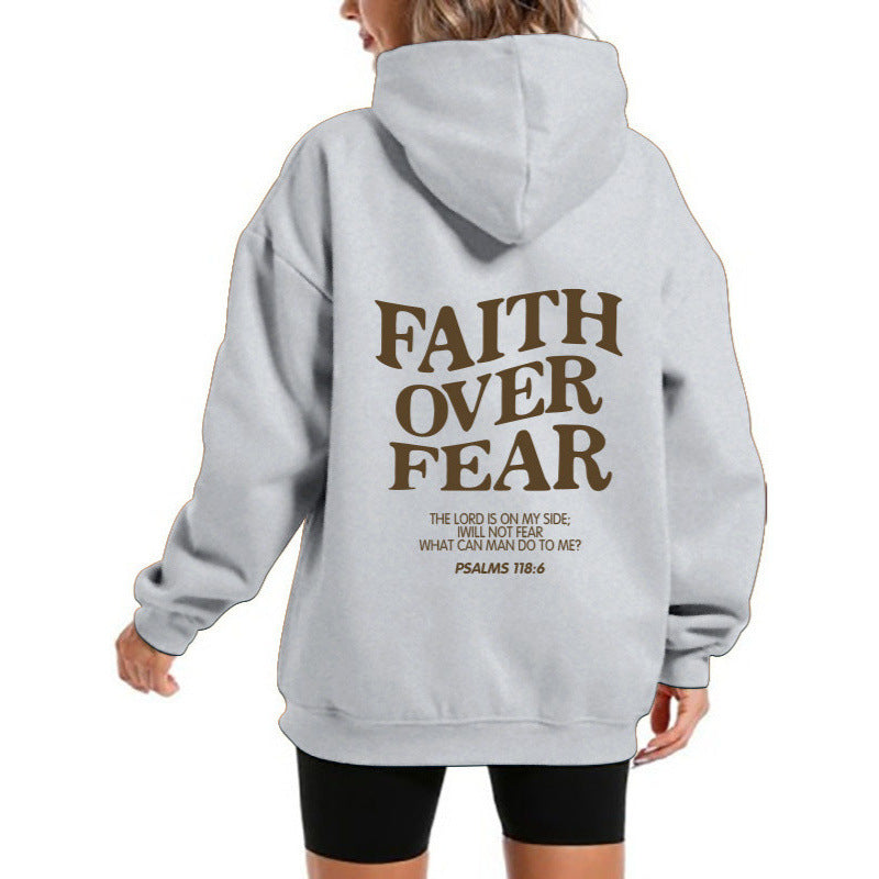 Damen Kapuzensweater mit motivierendem Schriftzug und bequemem Schnitt Drune