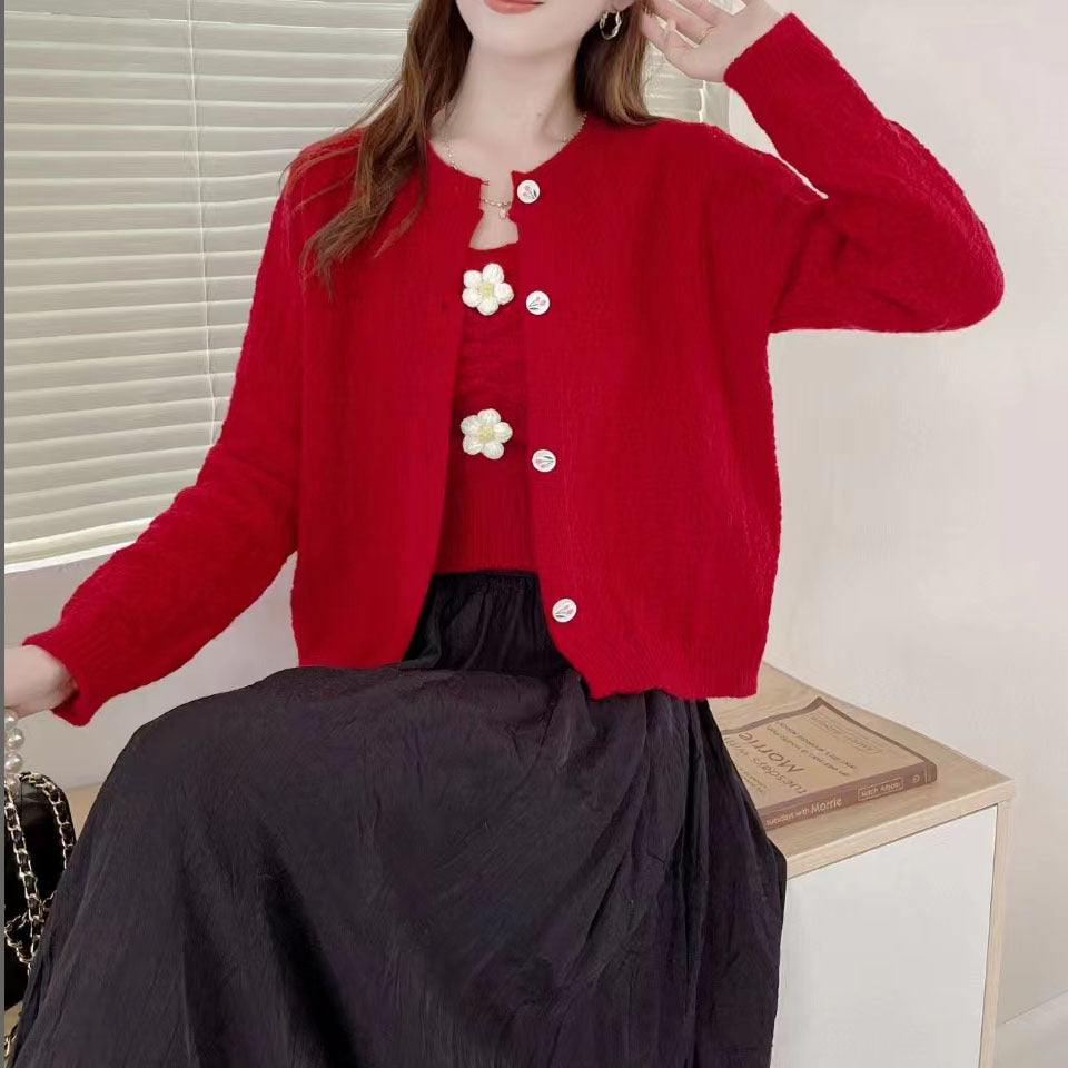 Damen Strickjacke mit feiner Struktur Drune