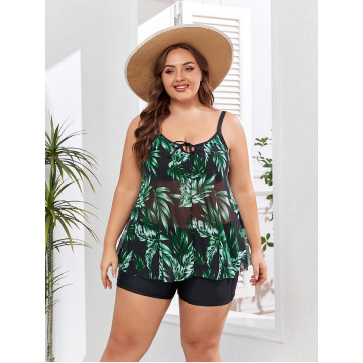 Damen Tankini-Set mit floralem Oberteil und figurbetonendem Unterteil Drune