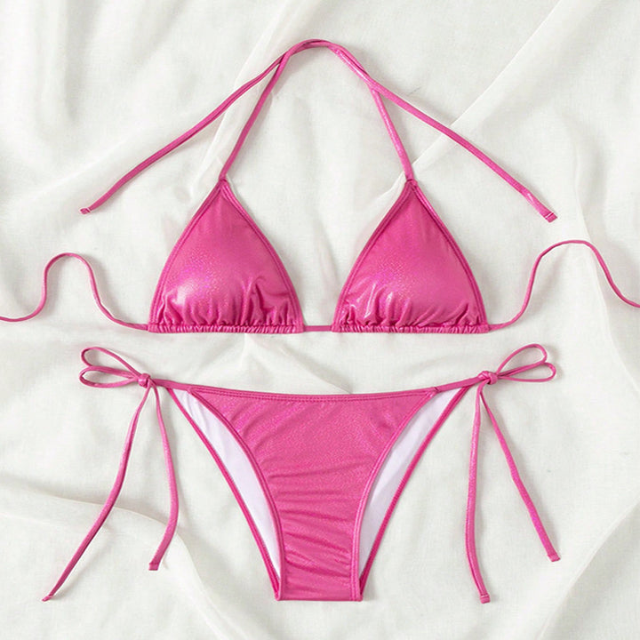 Damen Triangel-Bikini mit verstellbaren Seitenbändern und glänzendem Finish Drune