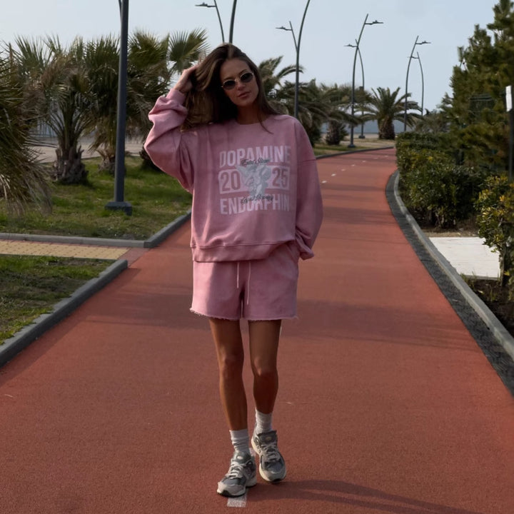 Damen lässiges Sweatshirt mit kreativem Logo-Design und bequemer Passform Drune