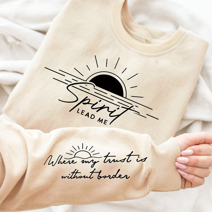 Damen Sweatshirt mit inspirierendem Druck und weich fließendem Stoff Drune