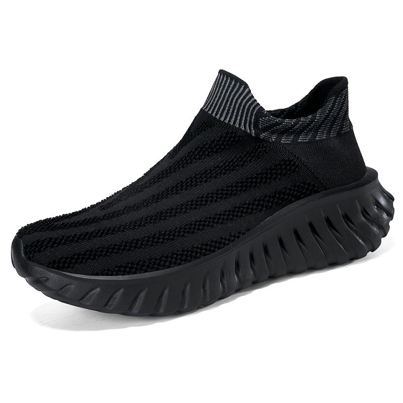 Unisex nan nahtloser Strick-Schlupf-Sneaker mit elastischem Sockenkragen und profiliertem Dämpfungssohlenprofil Drune