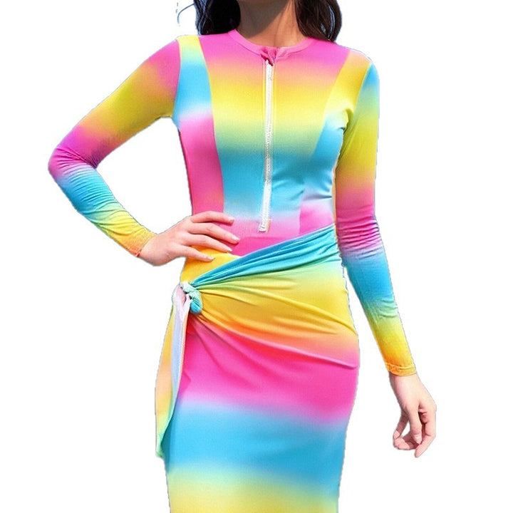 Damen langer, figurbetonender Strandkleid Drune