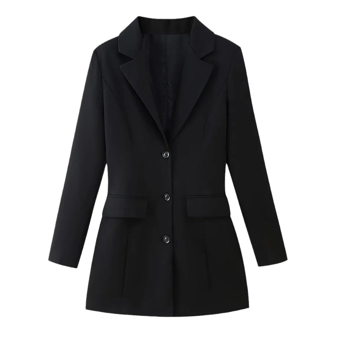 Damen elegante Blazerjacke mit tailliertem Schnitt und modernen Details Drune