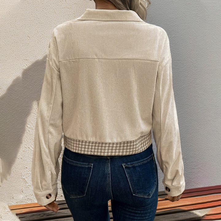 Damen modische Karojacke mit Taschen Drune