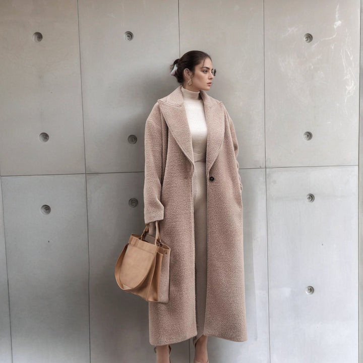 Damen Oversized Plüschmantel Drune