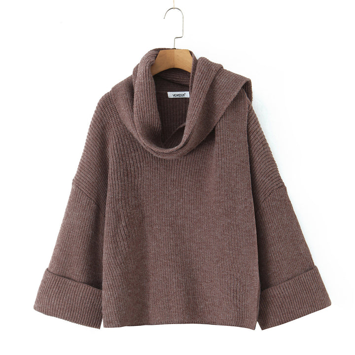 Damen Grobstrickpullover mit schickem Cowl-Neck Drune