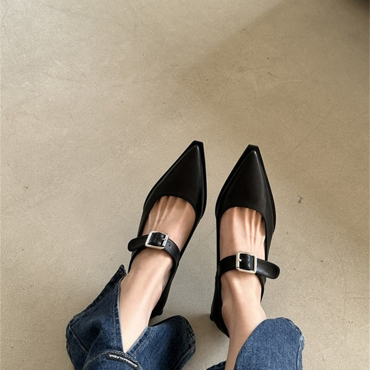 Damen nan spitze Riemchenpumps mit verstellbarem Schnallenriemen und niedrigem Blockabsatz Drune