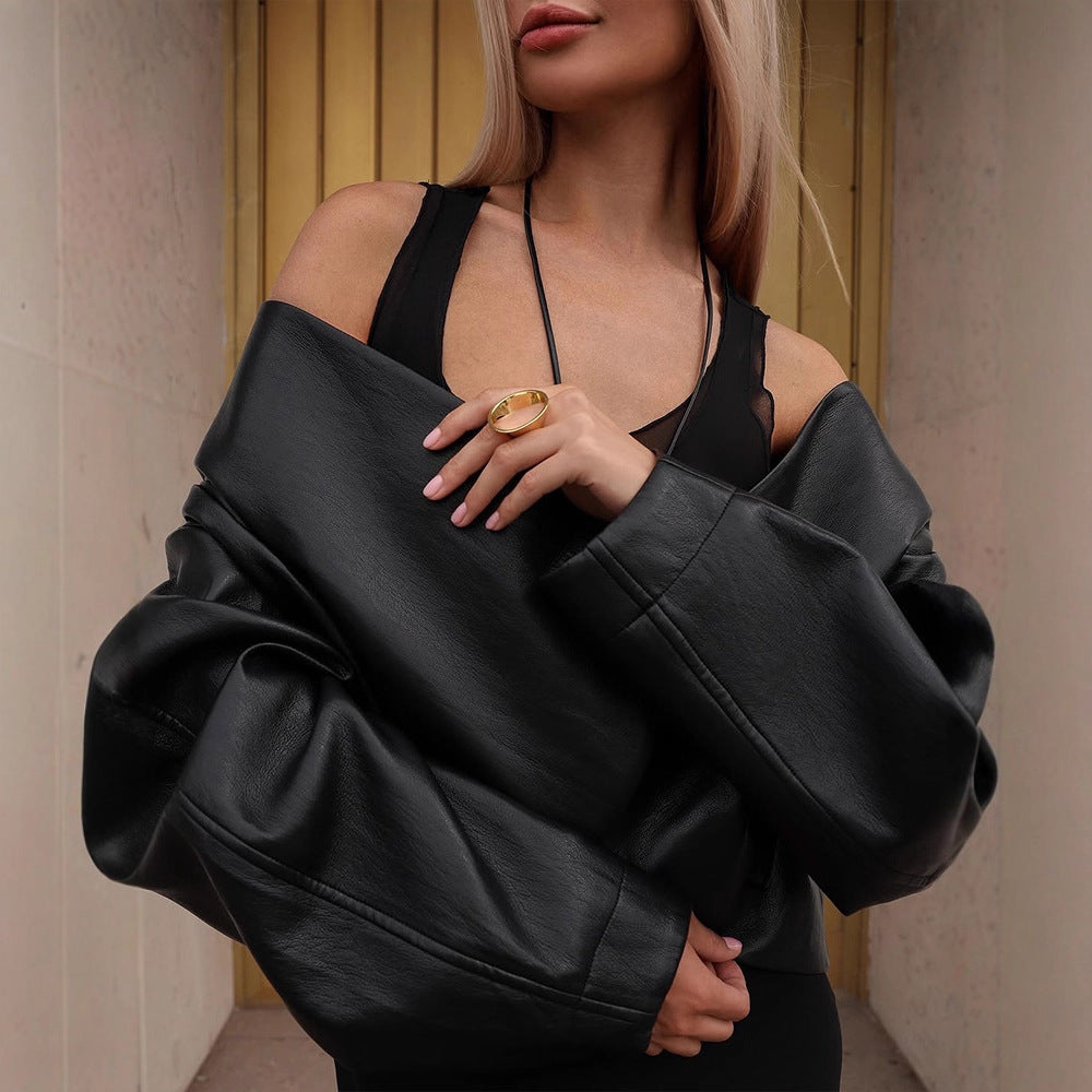 Damen moderne cropped Jacke mit oversized Schnitt Drune