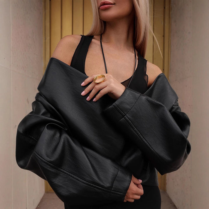 Damen moderne cropped Jacke mit oversized Schnitt Drune