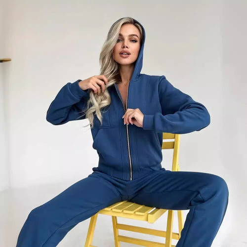 Damen modischer Hoodie mit schlanker Passform und praktischen Taschen Drune