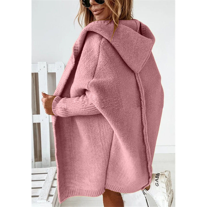 Damen Oversized Strickcardigan mit Kapuze und strukturiertem Design Drune