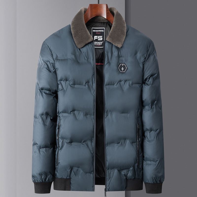 Herren nan gesteppte Thermojacke mit Kunstfellkragen winddicht wasserabweisend und mehreren Reißverschlusstaschen Drune