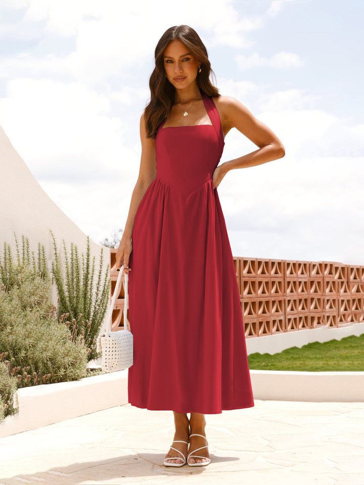 Damen Maxikleid mit schulterfreier Silhouette und eleganter Taillierung Drune