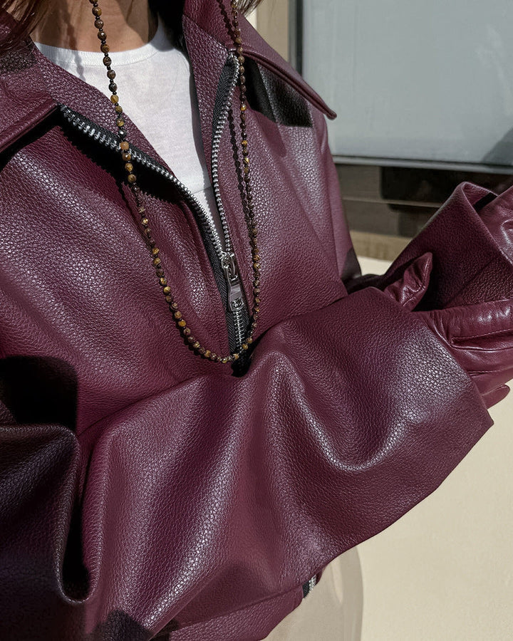 Drune | Lift Matte Cropped Pu-Leder Bikerjacke