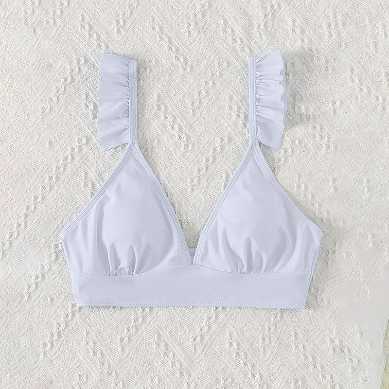 Damen Triangel-Bikinioberteil mit Rüschendetails Drune
