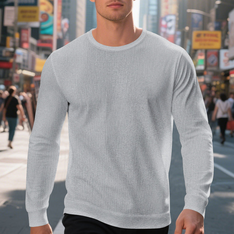 Herren lässiger Rundhalspullover mit strukturiertem Design Drune