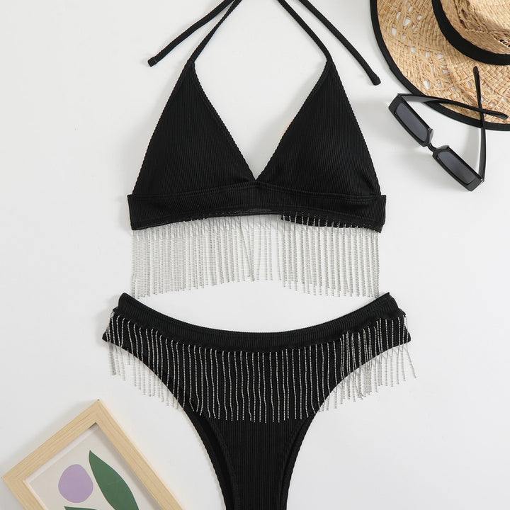 Damen Triangel-Bikini mit festlichem Fransen-Design Drune