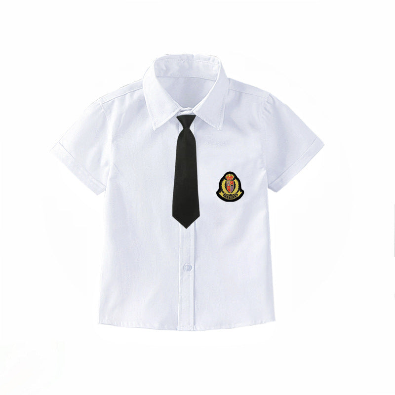 Jungen elegante kurzärmlige Bluse mit Fliege Drune