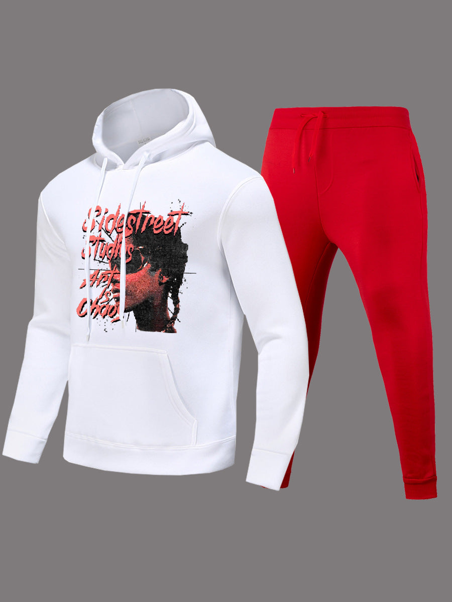 Herren Hoodie und Jogginghose Set mit auffälligem Grafikelement Drune