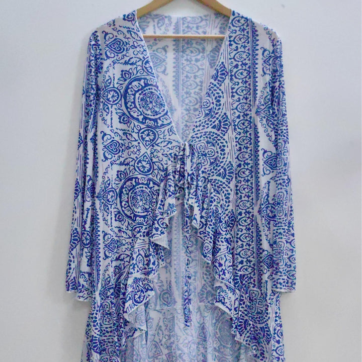 Damen luftiger Strand-Kimono mit floralem Muster Drune