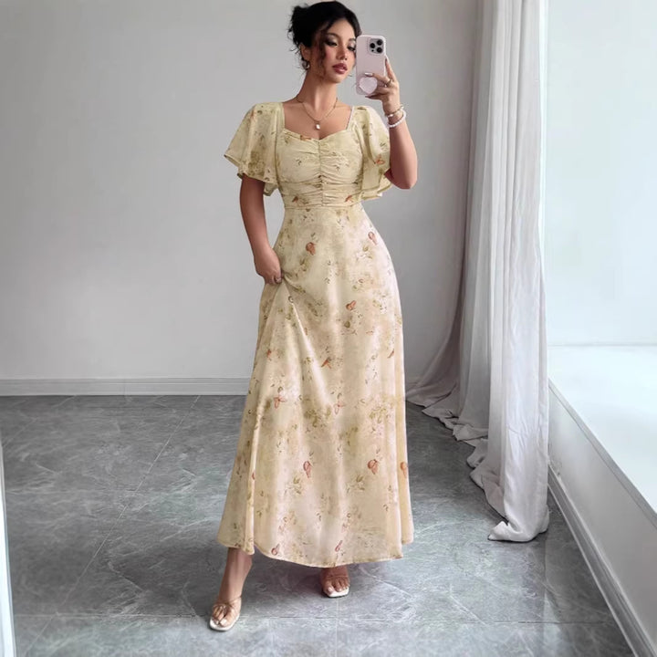 Damen Maxikleid mit fließendem Schnitt und romantischem Blumenmuster Drune