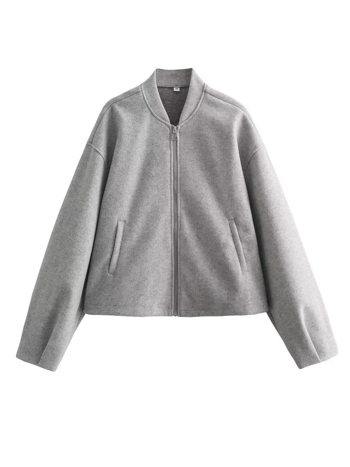 Damen lässige Übergangsjacke mit Stehkragen und asymmetrischem Schnitt Drune