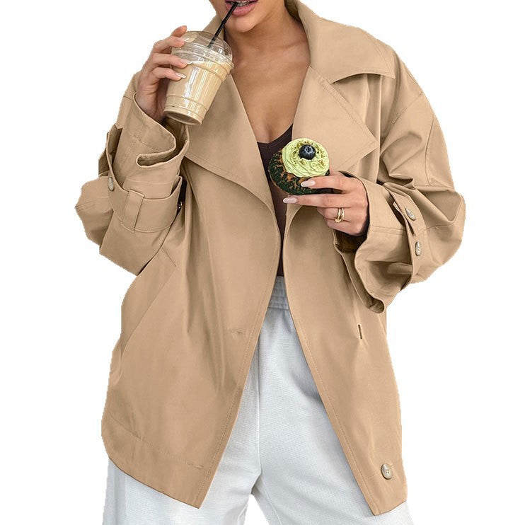 Damen Oversized Trenchcoatjacke mit eleganten Details Drune