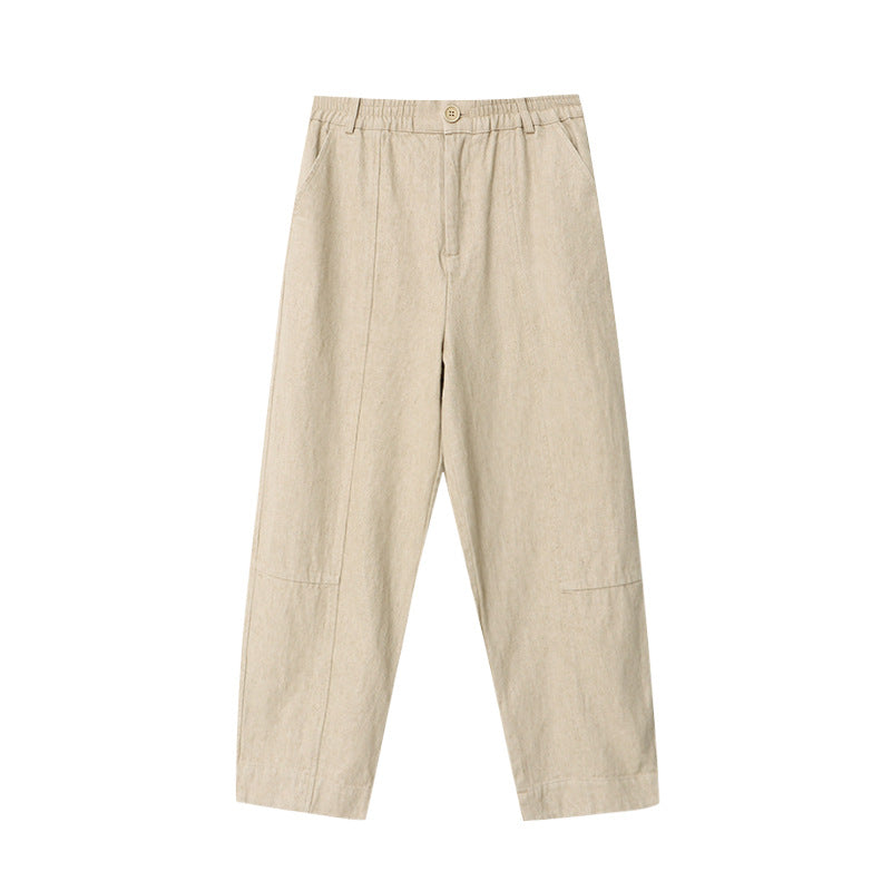 Damen luftige Leinenhose im modernen Schnitt mit hohen Taschen Drune