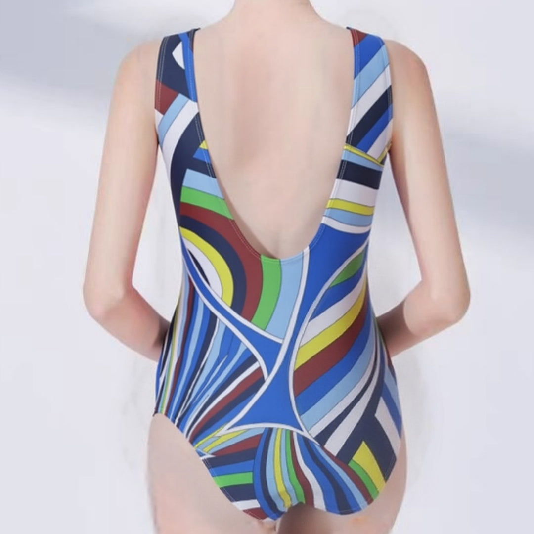 Damen Schwimmanzug mit modischem Streifenmuster Drune
