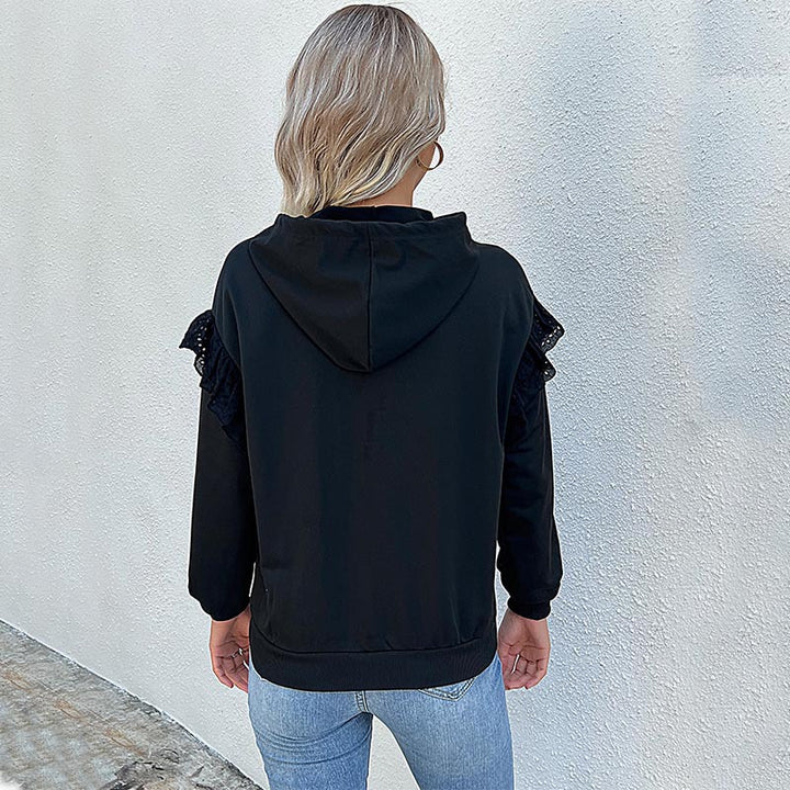 Damen Kapuzenpullover mit eleganten Rüschendetails Drune
