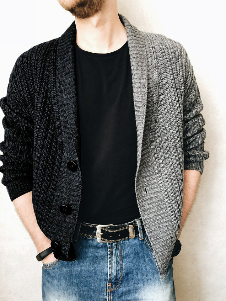 Herren Strickjacke mit strukturierter Oberfläche und modernen Knöpfen Drune