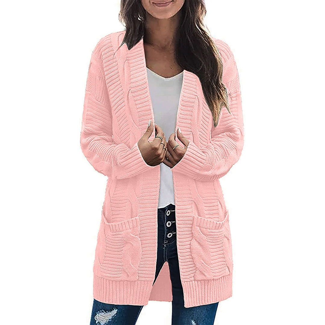 Damen Grobstrickcardigan mit großen Taschen und strukturiertem Muster Drune