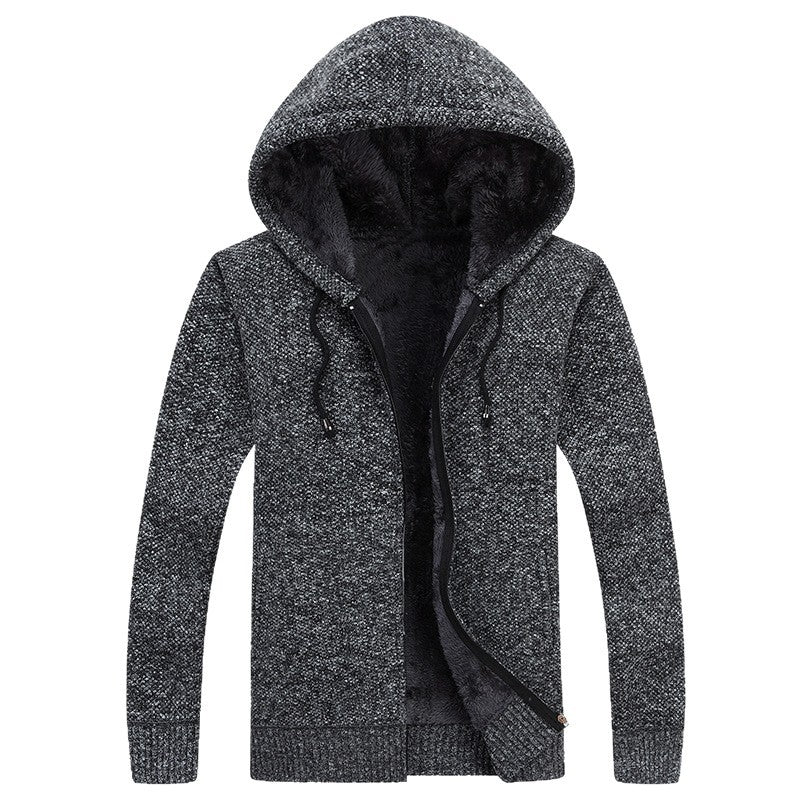 Herren bequeme Fleece-Jacke mit Kapuze und weichem Innenfutter Drune