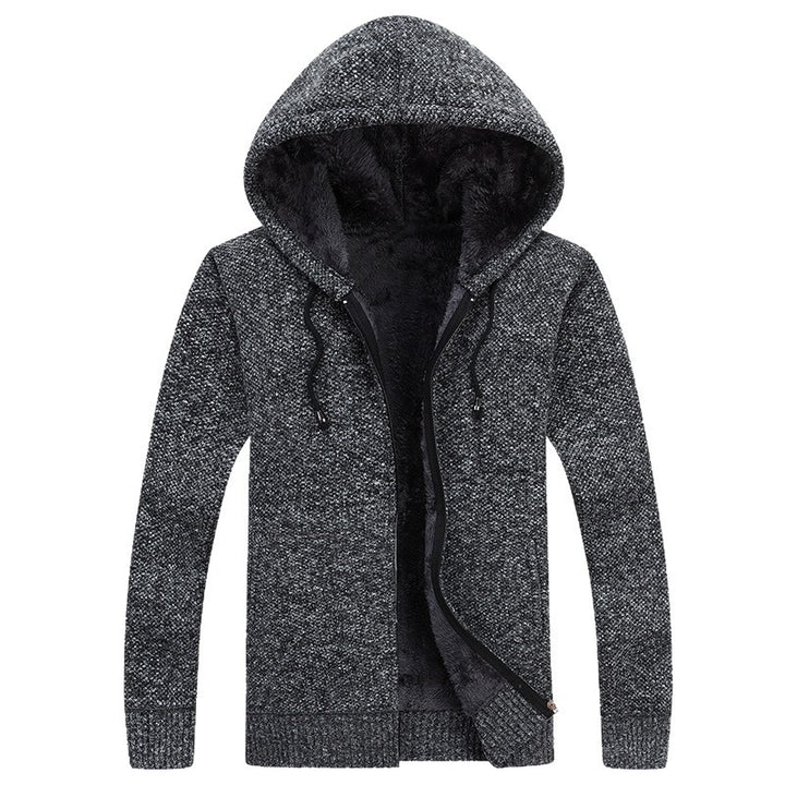 Herren bequeme Fleece-Jacke mit Kapuze und weichem Innenfutter Drune