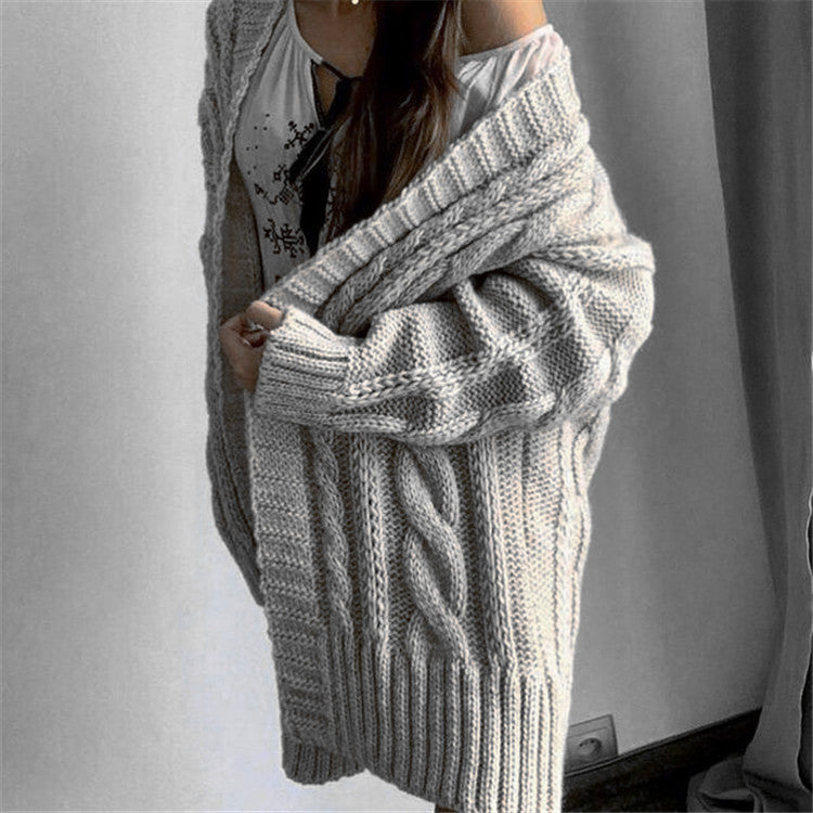 Damen Grobstrickpullover mit offener Schulter und strukturiertem Zopfdesign Drune