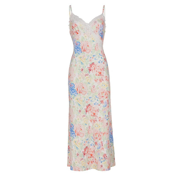 Damen Figurbetontes Maxidress mit Spitzenakzenten Drune