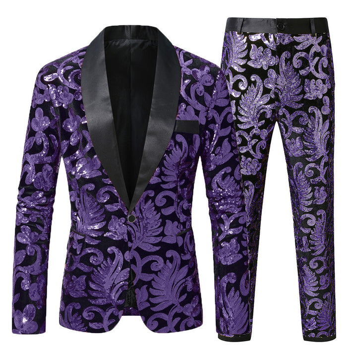 Herren glamouröses Pailletten-Anzugset Drune