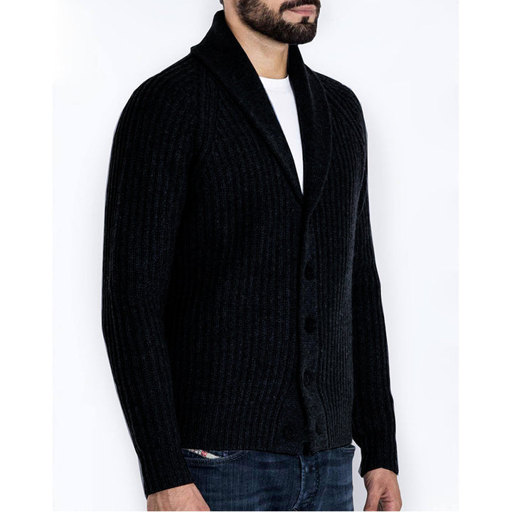 Herren Strickjacke mit modernem Schalkragen Drune