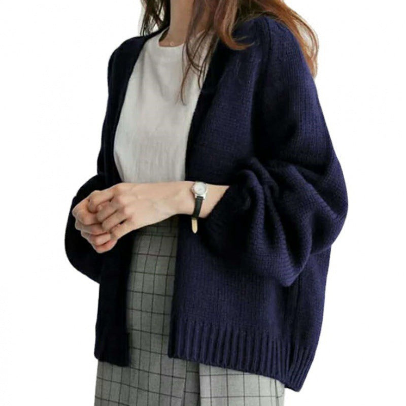 Damen Strickjacke mit weiten Ärmeln und offenem Schnitt Drune