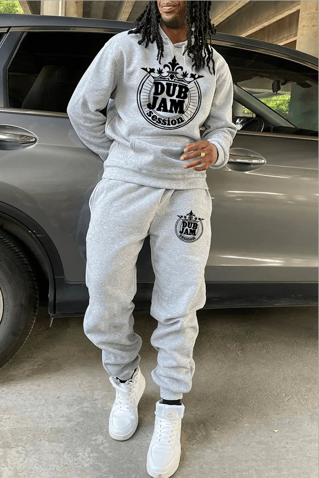Herren Hoodie- und Jogginghose-Set mit stilvollem Grafikdruck Drune