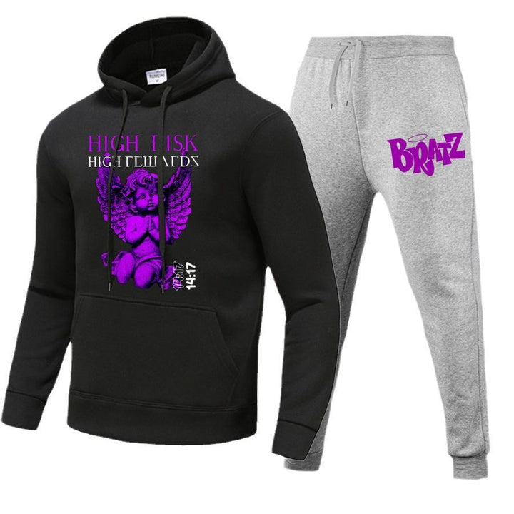 Damen Kapuzenpullover und Jogginghose Set mit einzigartigem Grafikdruck Drune