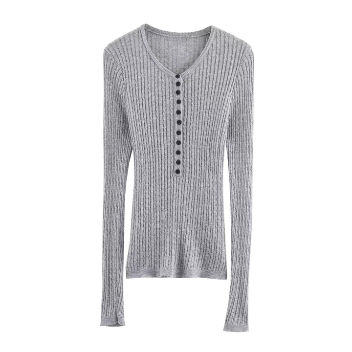 Damen Langarmshirt mit strukturiertem Rippenmuster Drune