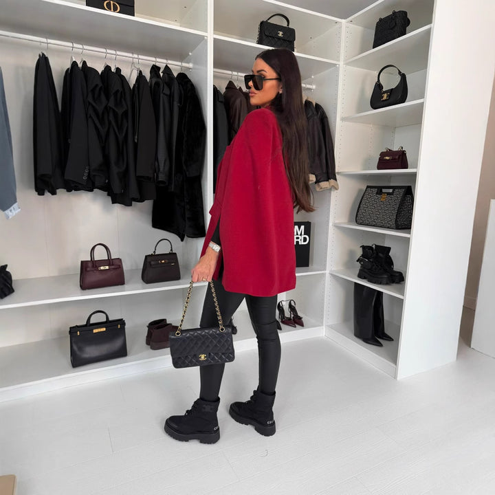 Damen Oversized Blazer mit Cape-Design und modernen Details Drune