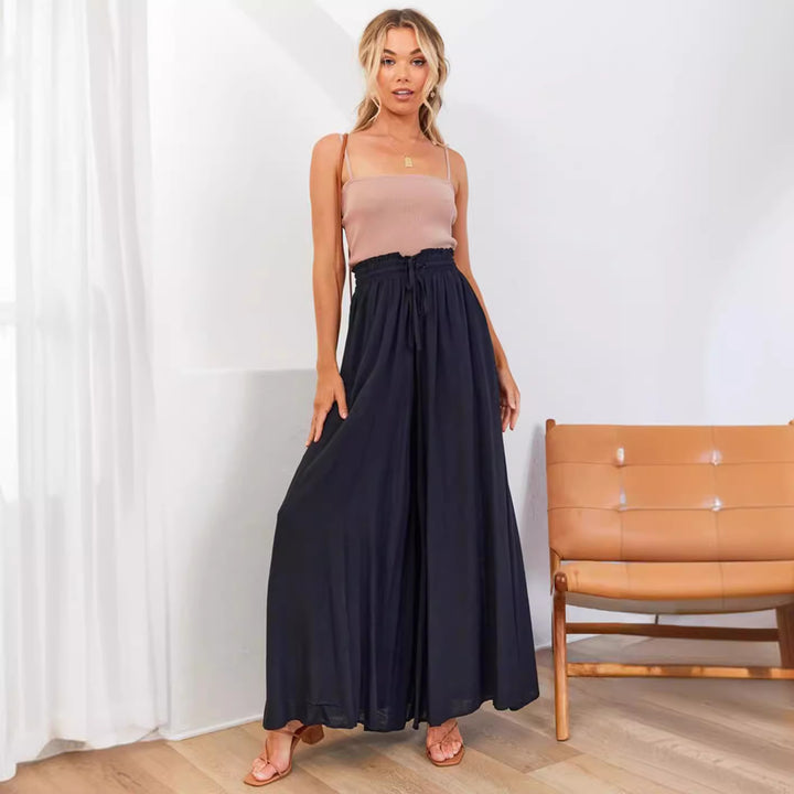 Damen weite Sommerhose mit elastischem Bund und praktischen Taschen Drune