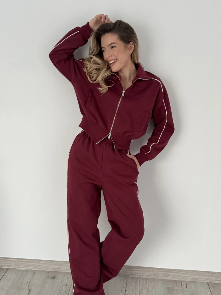 Damen Sportlicher Trend-Hoodie und Jogger Set Drune