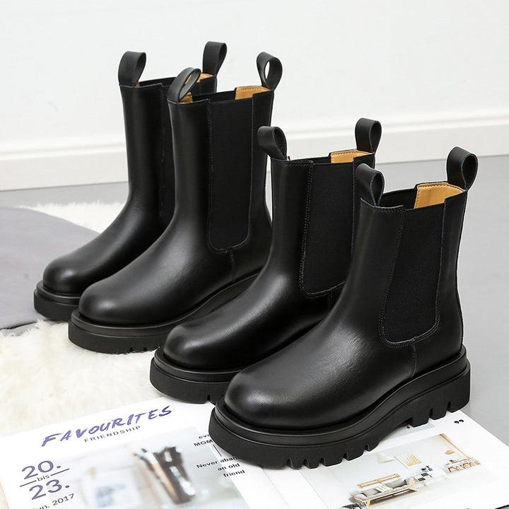 Damen nan Chelsea-Boots mit elastischem Einsatz und markanter Profilsohle Drune