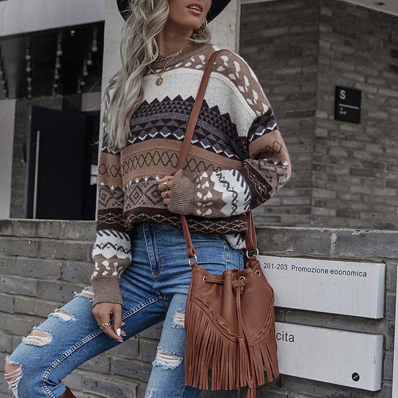Drune | Geometrischer Strickpullover für Stilbewusste Damen